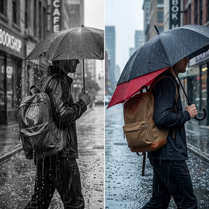 Rain Protection <b>Umbrella</b> Backpack Cover Solution Extended Side Design Large Canopy Waterproof Outdoor Travel Walking Gear - Product Image 2