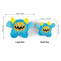 Cadeau d'Halloween : Jouet à mâcher pour chien, balle monstre en peluche couineuse, durable, pour le nettoyage des dents, rebondissante et à picots