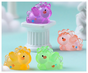 Thu nhỏ Dollhouse 3D phim hoạt hình kỳ lân phát sáng trong bóng tối bức tượng nhỏ hồ cá vườn nhựa đồ trang trí bí ẩn đồ chơi trẻ em - Product Image 5