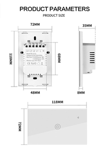 Alexa Google Home Controlado <span class=keywords><strong>Smart</strong></span> Wifi <span class=keywords><strong>Switch</strong></span> Panel táctil para Tuya Nuevo interruptor de pared de EE. UU./Brasil 6A Max. Descarga actual <span class=keywords><strong>Smart</strong></span> Lif - Product Image 5