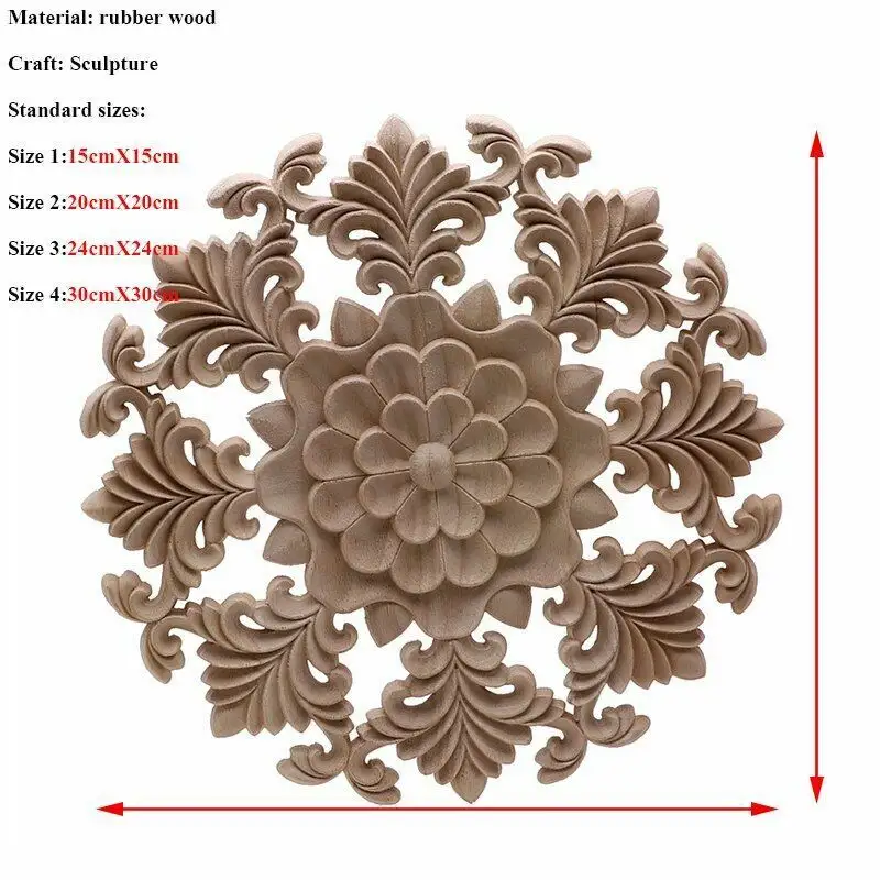 Aplique de canto decalque de madeira floral vintage, decoração de móveis e casa