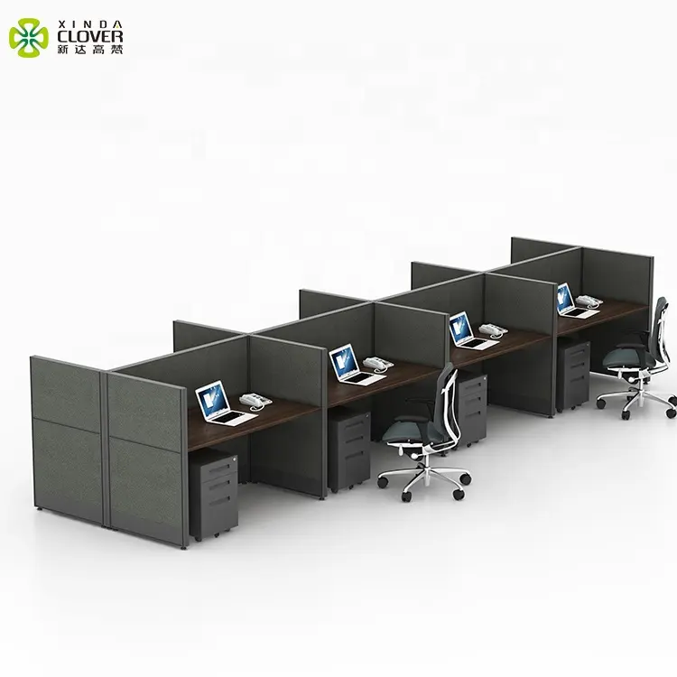 Escritório moderno cubículos mesa de escritório modular 8 pessoas escritório divisória estação de trabalho