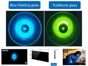 WINTON Verre de Soudure Flamme Bleue Noir Minéral Épaisseur 3mm Norme GOST pour Casque de Soudeur - Product Image 6
