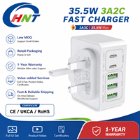 Chargeur mural multi-ports 35,5W 2C3A Chargeur rapide PD 5 ports Adaptateur de chargeur USB Type C CE UKCA RoHS pour téléphone portable tablette