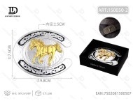 Fibbia Grande a Ferro di Cavallo in Argento e Oro 5.0cm, Accessorio Equestre Western - Product Image 3