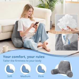 Almohada de terciopelo gris <span class=keywords><strong>para</strong></span> <span class=keywords><strong>la</strong></span> espalda, <span class=keywords><strong>cama</strong></span> <span class=keywords><strong>para</strong></span> <span class=keywords><strong>sentarse</strong></span>, cojín de apoyo <span class=keywords><strong>para</strong></span> el respaldo, almohada de lectura con reposabrazos <span class=keywords><strong>para</strong></span> juegos, sentado <span class=keywords><strong>en</strong></span> <span class=keywords><strong>la</strong></span> <span class=keywords><strong>cama</strong></span>, adulto - Product Image 3