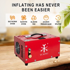 Tuxing áp lực cao 4500psi 30mpa mini nhỏ 12V <span class=keywords><strong>DC</strong></span> Hướng dẫn sử dụng tắt máy 110V 220V dầu miễn phí PCP Xe pin săn Máy nén khí - Product Image 4
