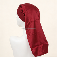 Bonnet de Nuit Extra Large en Soie Satinée Colorée Légère pour Yoga et Spa, avec Bande Réglable et Chouchous, Idéal pour Cheveux Bouclés et Usage Professionnel