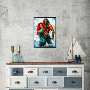 5D completo cuadrado/redondo taladro <span class=keywords><strong>diamante</strong></span> pintura película "Aquaman" Venta al por mayor DIY <span class=keywords><strong>diamante</strong></span> bordado punto de cruz Kits mosaico Bts regalo - Product Image 2