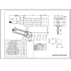 มอเตอร์สเต็ปเปอร์ไฮบริด NEMA 17 แรงขับ 200N สำหรับอุปกรณ์เซมิคอนดักเตอร์และอุปกรณ์การแพทย์ - Product Image 5
