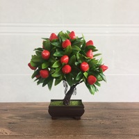 Bonsaï artificiel en céramique, 1 pièce, arbre Orange, gingembre, pêche, bayberry, décoration pour la maison, le bureau, le jardin et une fête