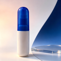 Flacon pulvérisateur blanc en PET de 50 ml avec bouchon bleu, col de 20 mm, pour la distribution de liquides cosmétiques