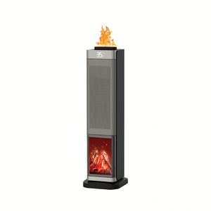 2000W Quick Heating 3D Simulated Flame & Humidifier Tip-Over Protection Energy-Efficient <b>Portable</b> Home Room PTC <b>Heater</b> Indoor - Product Image 1