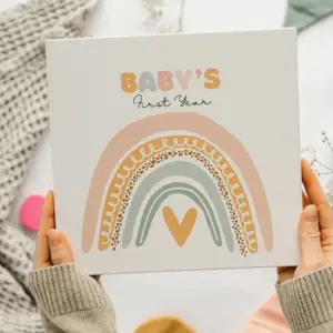 こんにちは赤ちゃん初年度記念品メモリレコードシャワーマイルストーン新生児メモリジャーナルブックセット記念品ボックス付き