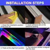 PEL Vente Chaude Lumière de Porte de Voiture 12V Accessoires Auto USB RGB Sans Fil Lumière LED de Bienvenue pour Voiture