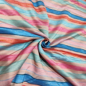 Tela Ligera de Seda Chanderi con Estampado de Rayas de Diseño, Multicolor, Suave, Transpirable, de Secado Rápido, para Textiles del Hogar, Dupatta, Vestido - Product Image 3