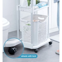 Chariot de rangement étroit multi-niveaux avec roulettes, chariot utilitaire roulant avec paniers amovibles pour salle de bain, cuisine, buanderie