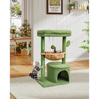 Arbre à chat pour chats d'intérieur, tour d'activités verte pour chatons