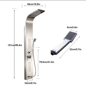 Ensemble <span class=keywords><strong>de</strong></span> douche intelligent en acier inoxydable chromé avec LED, pommeau <span class=keywords><strong>de</strong></span> douche mural encastré à jet <span class=keywords><strong>de</strong></span> pluie pour salle <span class=keywords><strong>de</strong></span> bain - Product Image 4