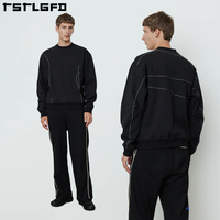 Sudadera con Capucha y Pantalones Deportivos Personalizados, Ecológicos, de Algodón Orgánico, Talla Grande para Hombre, Invierno, Resistentes al Viento, Estampados