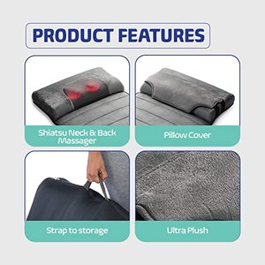 Traagschuim Massagemat Met Warmte, 6 Therapie Verwarmingskussen, 10 Vibratiemotoren Massagematraskussen, Massagekussen Voor Het Hele Lichaam - Product Image 3