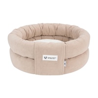 LS peppy Buddies neues Design runde Form sehr weichen Stoff Hunde bett Großhandel Katze Haustier Mode Bett Nest Anti-Rutsch-Umkehr kissen