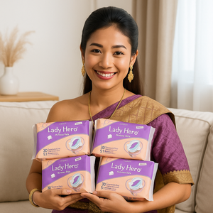 Fábrica de Algodão Orgânico Feminina Almofadas Sanitárias Diárias Descartáveis Menstruais Calcinhas OEM Personalize Marca Almofadas Sanitárias Fabricante - Product Image 5