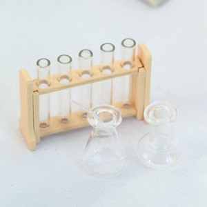 Xixi casa de muñecas miniatura simulación tubo de ensayo soporte cuentagotas <span class=keywords><strong>taza</strong></span> medidora conjunto Ob11 Mini modelo - Product Image 6