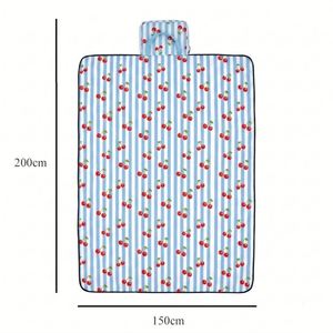 Waterproof Picnic Storage <b>Foldable</b>, Quilted Custom Print <b>Beach</b> Mat Outdoor Family Blanket With Carry Handle - Product Image 3