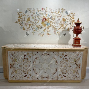 Juego de mesa de comedor redonda de 6 u 8 sillas de madera de estilo clásico italiano con <span class=keywords><strong>Susan</strong></span> perezosa - Product Image 6