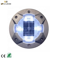 Borne de signalisation routière solaire en aluminium encastrée pour autoroute |   Lumière d'avertissement LED clignotante RGB IP68, portée visuelle de 600 m, capacité de charge de 40T