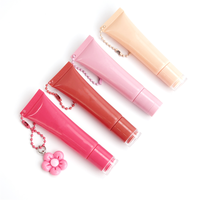 Tube cosmétique 8g, emballage pour gloss à lèvres, tube compressible, personnalisé, vide, tête de vibration en céramique, impression sérigraphique, impression UV