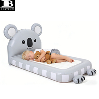 Lit de voyage gonflable pour tout-petits en forme de koala mignon, matelas pneumatique floqué pour enfants, mobilier confortable pour la maison, le camping et les nuits à la maison