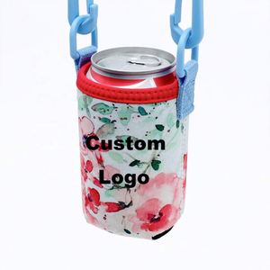 Porte-bière isotherme en néoprène fin avec logo personnalisé, sangle de transport, support de tasse personnalisé, manchon de tasse, Koozy, sangle de mariage - Product Image 1