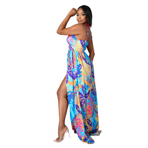 2022 de <span class=keywords><strong>moda</strong></span> de verano Floral Sexy Casual Maxi vestido de gran tamaño gordo mujer Falda larga - Product Image 5