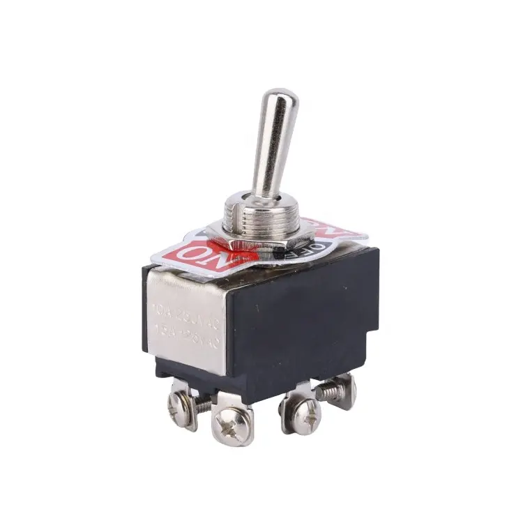 Factory Price Wholesale Brown/ Black 15A 250VAC Silver Contact ON-OFF-ON 6PIN Screw Terminal DPDT Switch Toggle