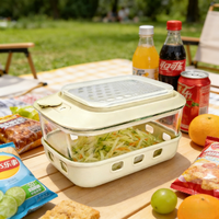 Nouveau design 2026 – Bol à déjeuner multifonctionnel en verre de qualité supérieure avec râpe, hachoir et coupe-légumes en acier inoxydable – Outil de préparation culinaire pour la maison et la cuisine – Compatible lave-vaisselle