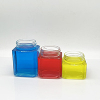 Offre Spéciale – Bocaux en Verre Carrés Filetés de Qualité Alimentaire (520ml, 380ml, 260ml) avec Couvercle à Vis pour Confitures, Miel et Stockage Domestique