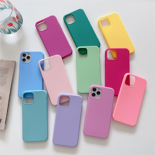 Candy Color Soft Frosted TPU Back Cover Case for iPhone 6s 6 Plus 7 8 Plus 11 12 13 14 Pro Max Xr Xs