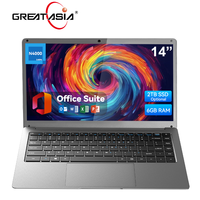 Ordinateur portable pas cher de 14 pouces avec Windows 10, processeur N3350 2,4 GHz, DDR3 6 Go de RAM, SSD 128 Go, pour la maison, l'école et un usage personnel