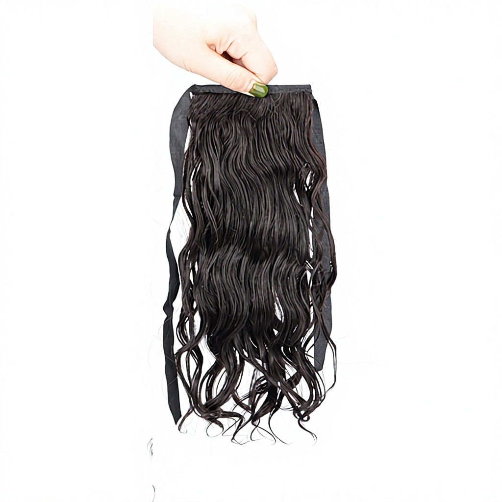 Coda di cavallo con fascia per capelli, volume naturale, 30 cm - Nero naturale