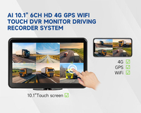 Penjualan langsung pabrikan kamera deteksi pejalan kaki AI layar sentuh 1080P 10.1 inci Monitor DVR mobil All-in-one GPS WiFi 4G