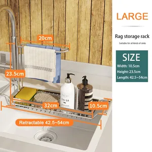 <span class=keywords><strong>2022</strong></span> <span class=keywords><strong>nouveau</strong></span> porte-éponge de cuisine en acier inoxydable extensible 3-en-1 avec Construction en métal - Product Image 6