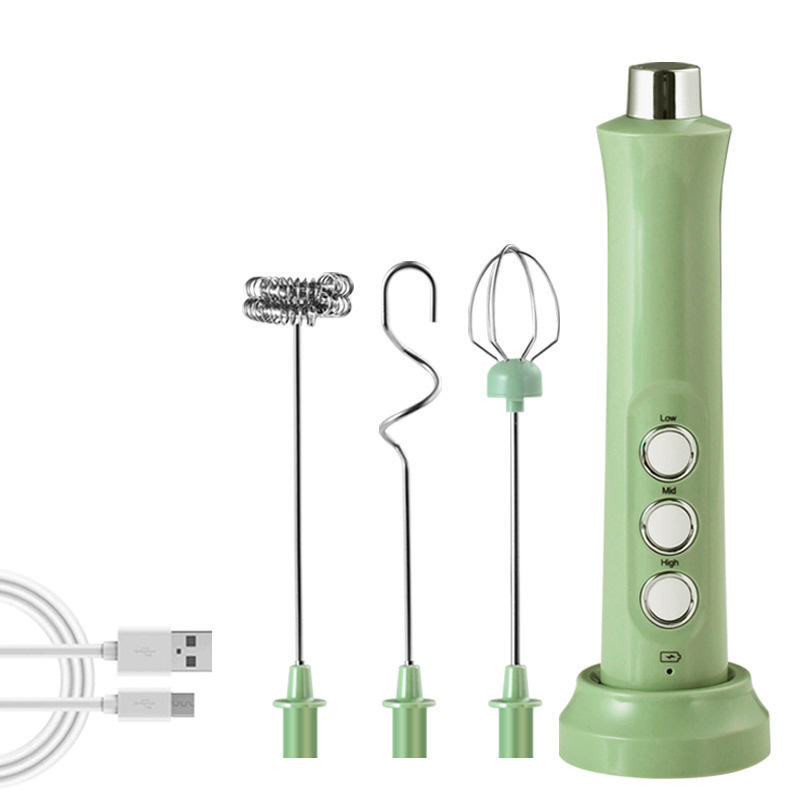 01#เครื่องทำฟองนมสีเขียว