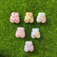 Cabochons en résine à dos plat, motif ours de dessin animé mignon, pour scrapbooking, décoration de téléphone, artisanat de bijoux, accessoires pour nœuds à cheveux DIY