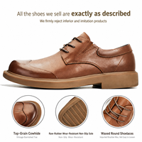 Chaussures pour hommes à semelle souple Printemps-Été-Automne, style bout fermé, ventilation améliorée, polyvalentes, en cuir de vachette première couche, à lacets