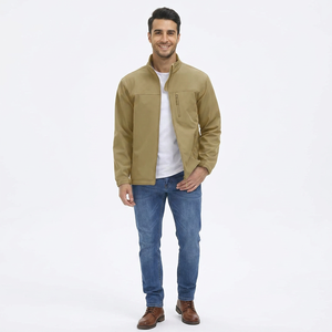Chaqueta Softshell de Manga Larga para Hombre, Fabricada en Fábrica, para Uso en Exteriores en Invierno, Impermeable y Cortavientos, con Logotipo OEM Personalizado en la Parte Delantera - Product Image 1