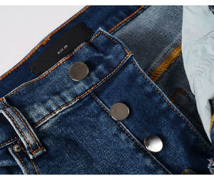 Tela Vaquera de Alta Calidad con Estilo Roto para Ropa Urbana Masculina y Jeans Bordados Estilo Hip Hop a Bajo Precio - Product Image 5