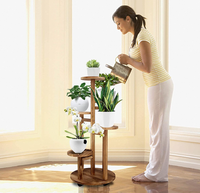 Support à plantes vertical en bois à 5 niveaux, directement de l'usine, écologique et peu encombrant, idéal pour les salons, vérandas et jardins