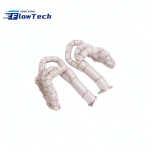 ท่อร่วมไอเสียสแตนเลส SS304 พร้อมแผ่นกันความร้อนสำหรับ Porsche 987 981 2.7L 3.4L - Product Image 1